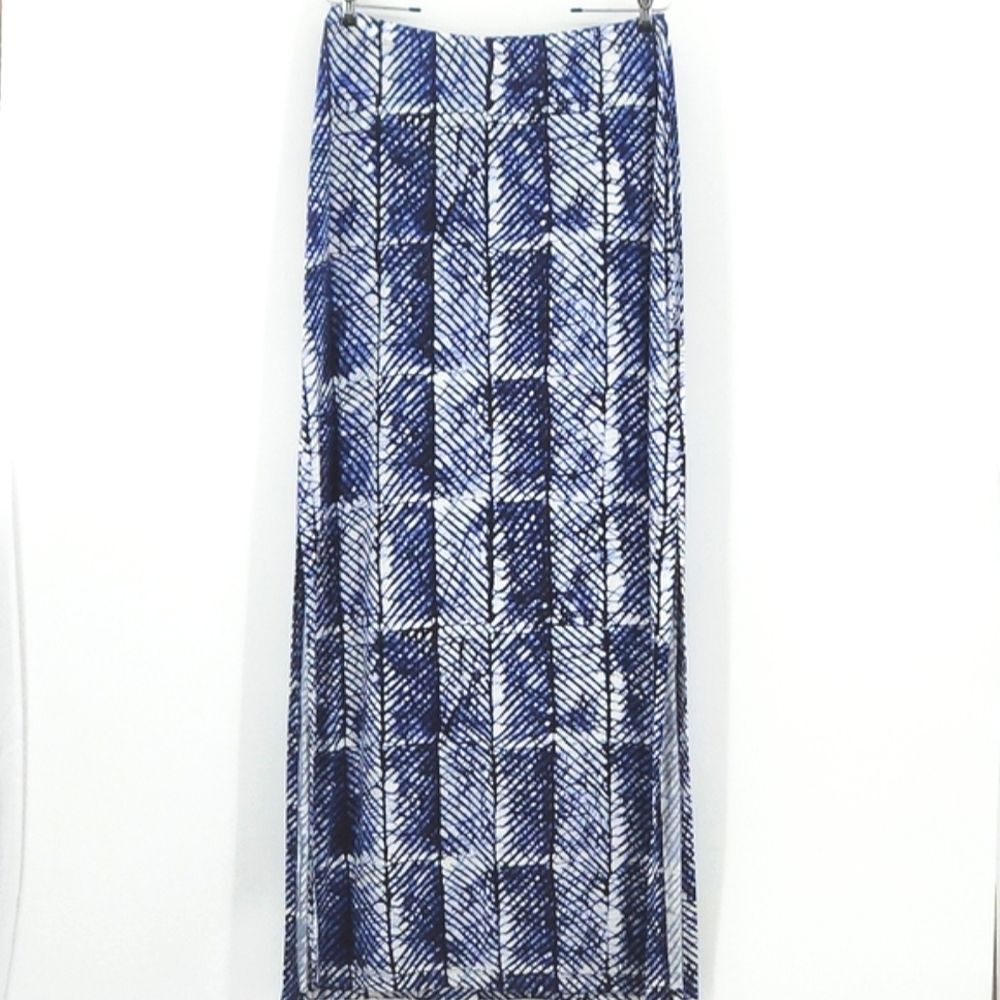 Michael Kors Maxi Midi Skirt Plus Size 1X Palm Print Side Splits Stretchy Beachy